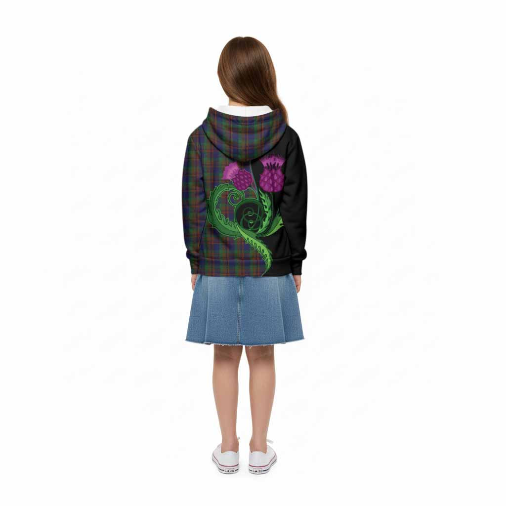 Mann Tartan Kid Hoodie Traditional Scottish Thistle