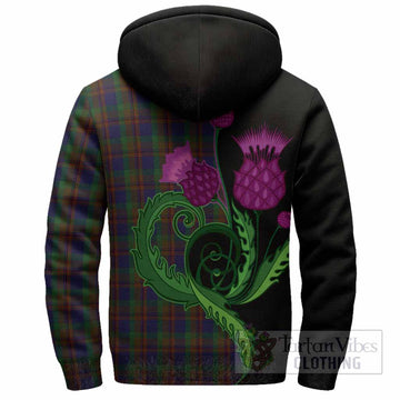 Mann Tartan Sherpa Hoodie Traditional Scottish Thistle