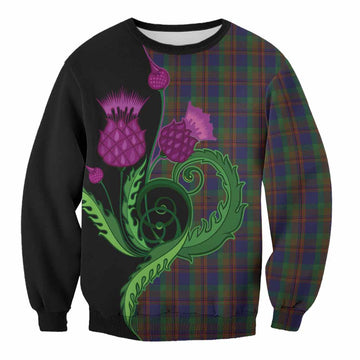 Mann Tartan Sweatshirt Traditional Scottish Thistle