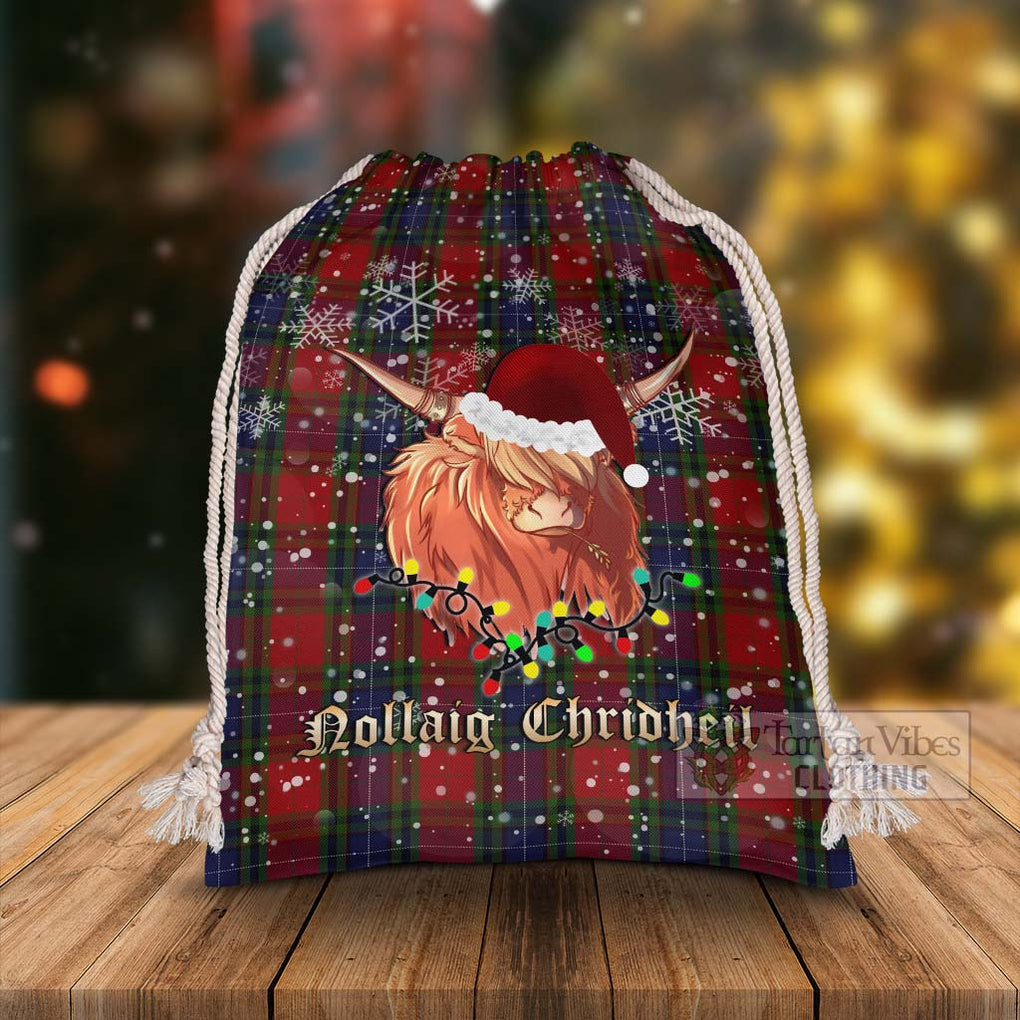 Manson Tartan Christmas Santa's Bag with Twinkle Highland Cattle - Tartan Vibes Clothing