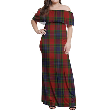 Manson Tartan Off Shoulder Long Dress Women's Dress - Tartan Vibes Clothing