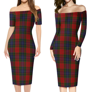 Manson Tartan Off Shoulder Lady Dress Women's Dress - Tartan Vibes Clothing