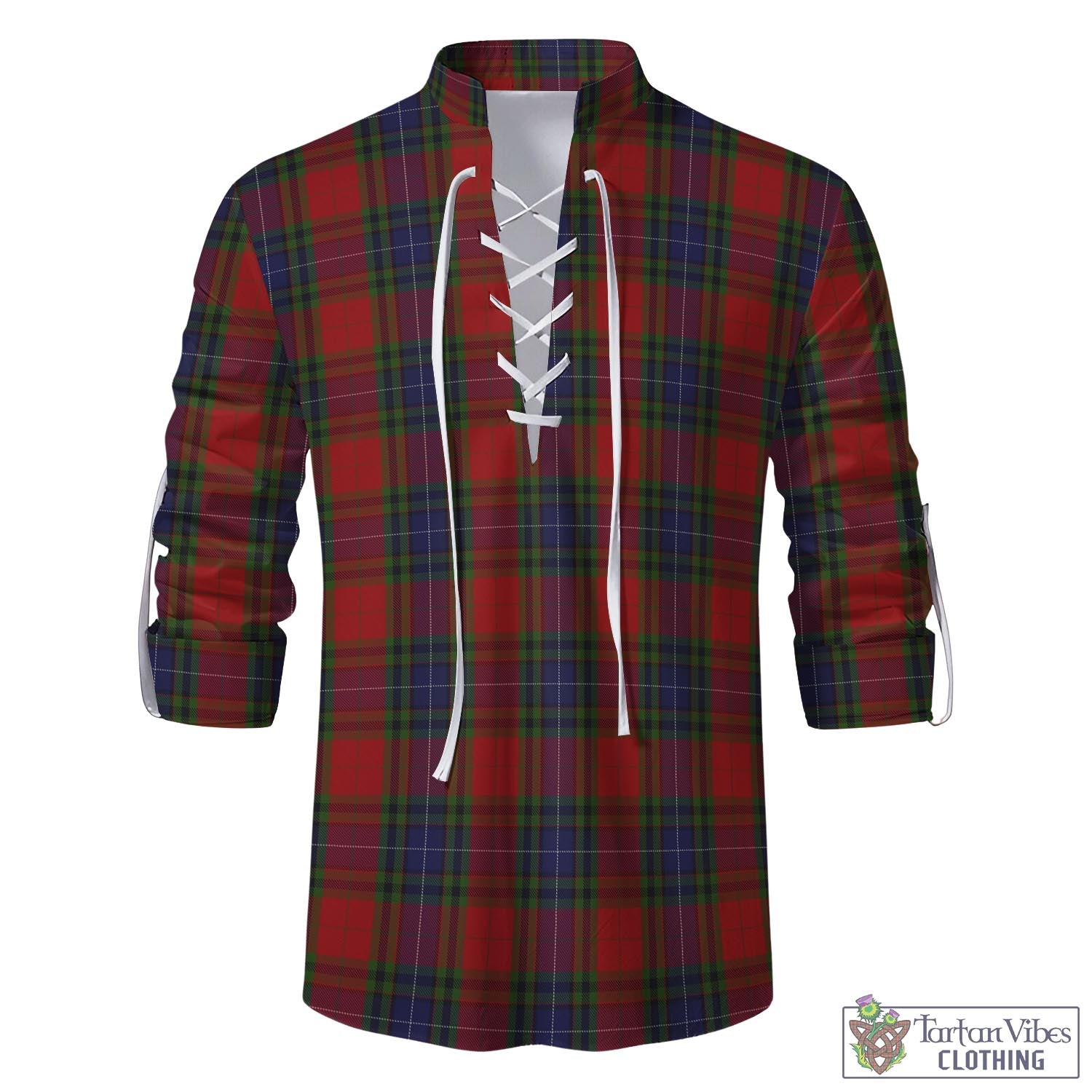 Manson Tartan Men's Scottish Traditional Jacobite Ghillie Kilt Shirt - Tartan Vibes Clothing