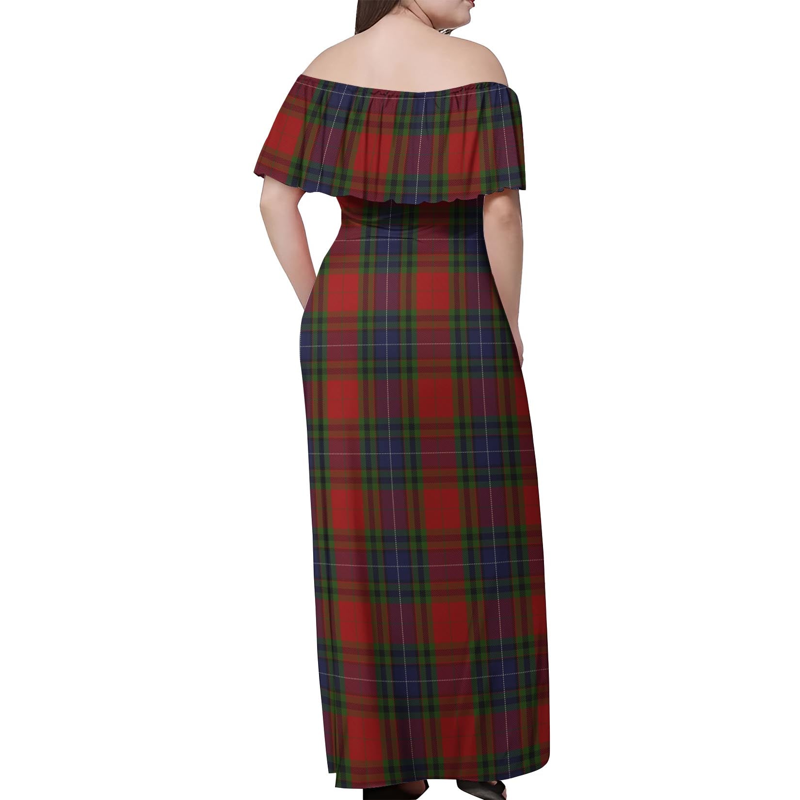 Manson Tartan Off Shoulder Long Dress - Tartan Vibes Clothing