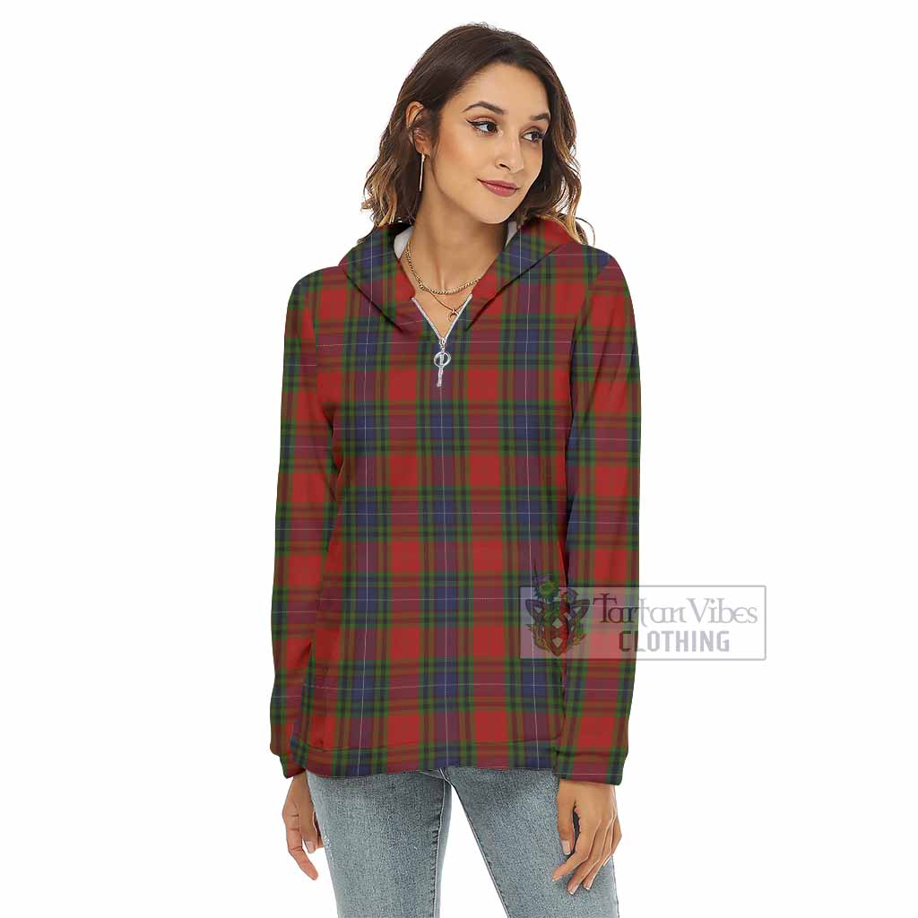 Manson Tartan Women's Borg Fleece Hoodie with Half Zip - Tartan Vibes Clothing