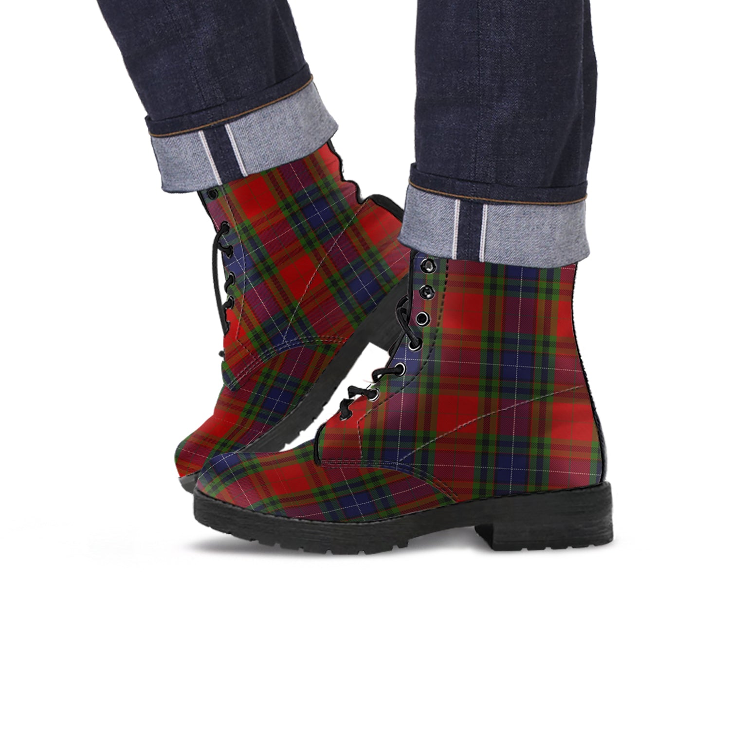 Manson Tartan Leather Boots - Tartan Vibes Clothing