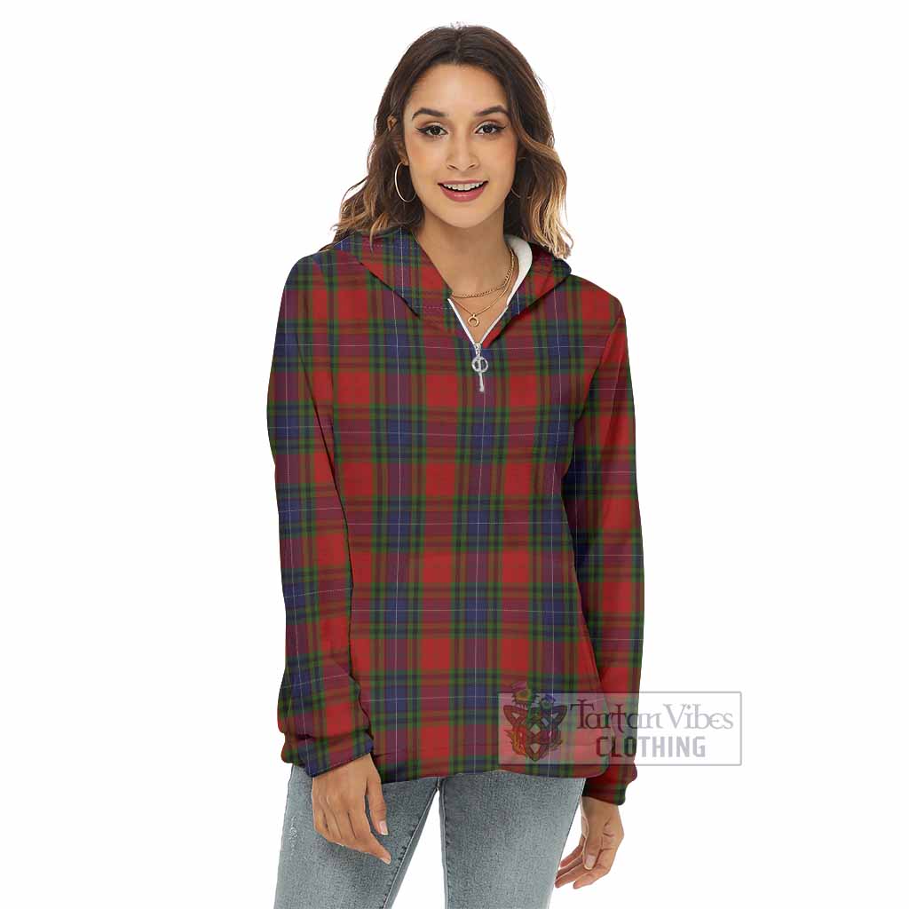 Manson Tartan Women's Borg Fleece Hoodie with Half Zip - Tartan Vibes Clothing