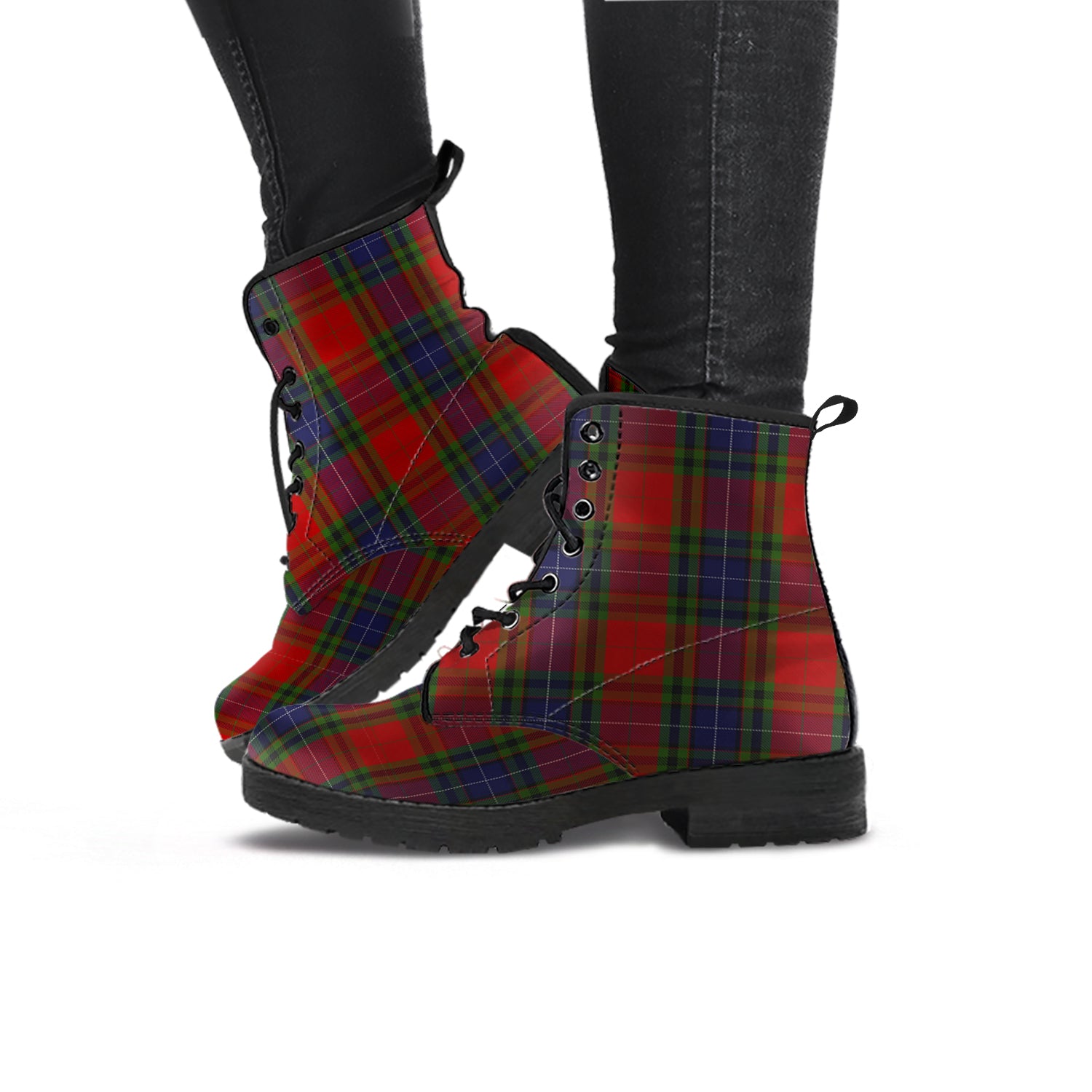 Manson Tartan Leather Boots - Tartan Vibes Clothing