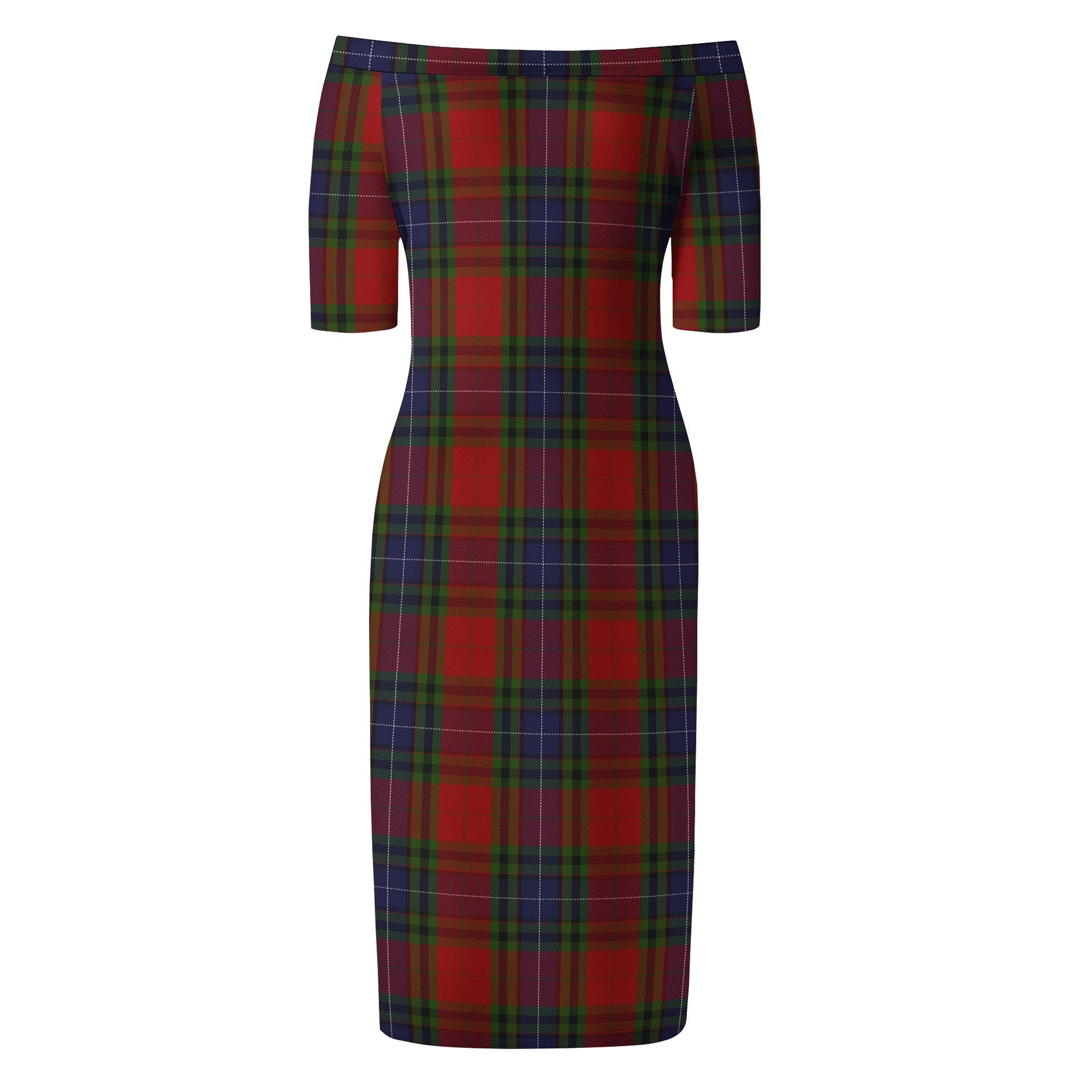 Manson Tartan Off Shoulder Lady Dress - Tartan Vibes Clothing