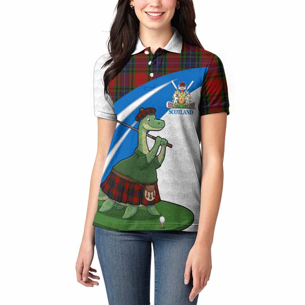 Manson Tartan Crest Golf Nessie Women Polo Shirt Loch Ness Monster Sporty Style