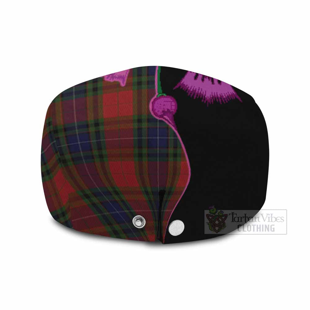 Manson Tartan Flat Cap, Jeff Cap Traditional Scottish Thistle