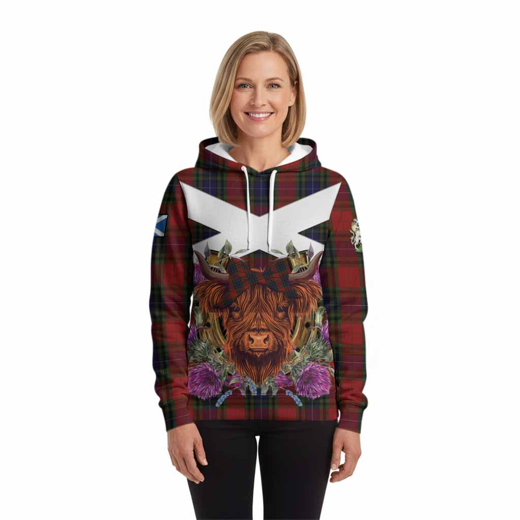 Manson Tartan Hoodie Scottish Thistle Heilan Coo