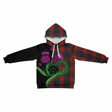 Manson Tartan Kid Hoodie Traditional Scottish Thistle