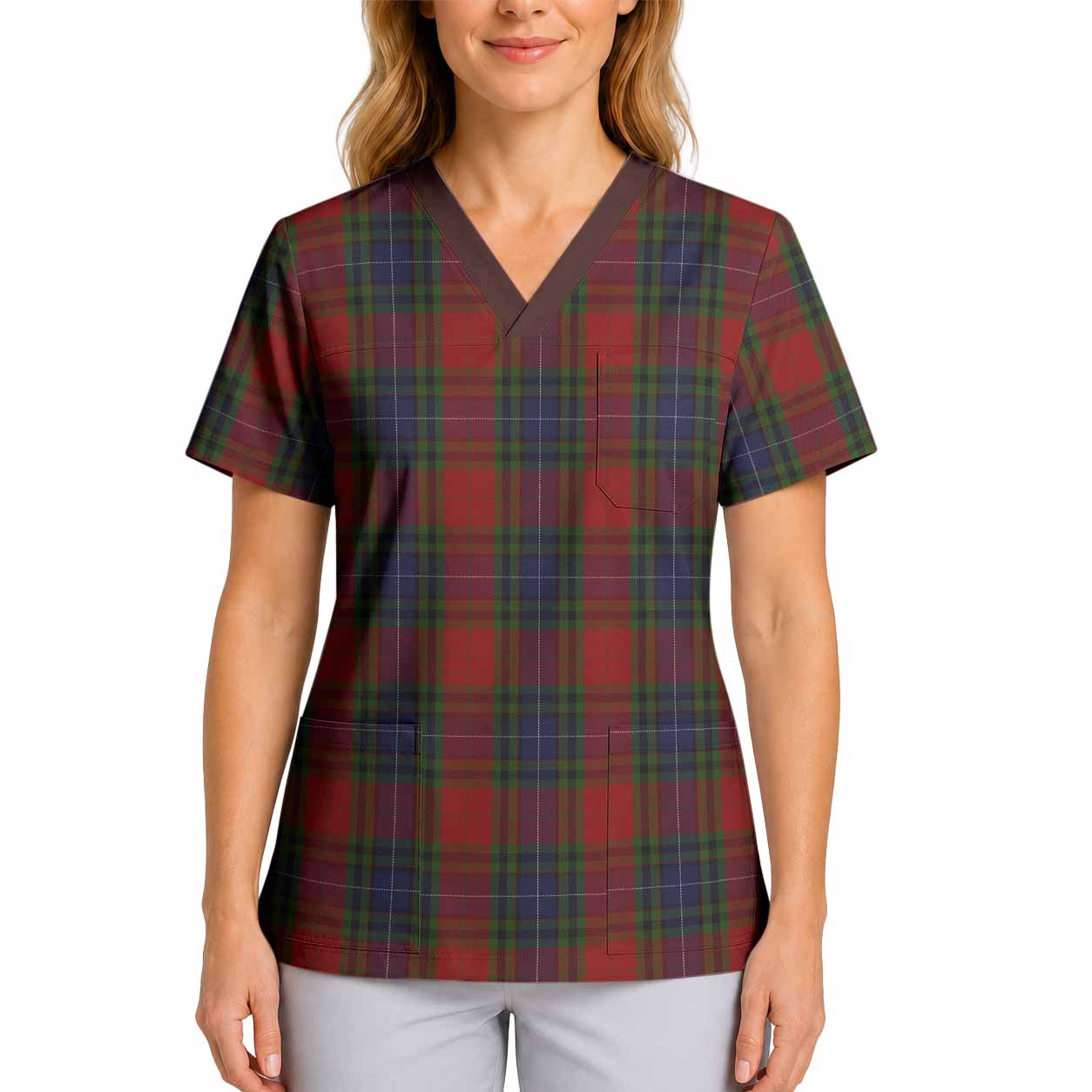 Manson Tartan Scrub Top 4XL - Tartan Vibes Clothing