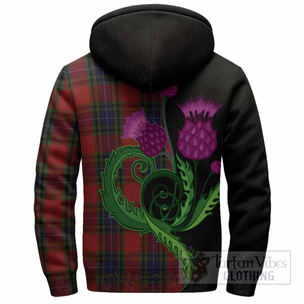Manson Tartan Sherpa Hoodie Traditional Scottish Thistle