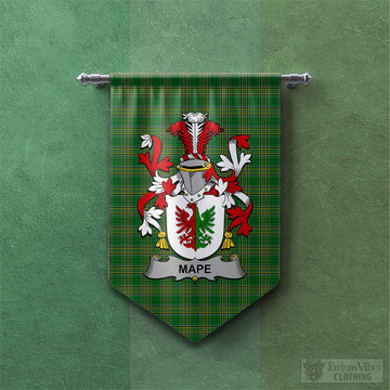 Mape Irish Clan Tartan Gonfalon, Tartan Banner with Coat of Arms