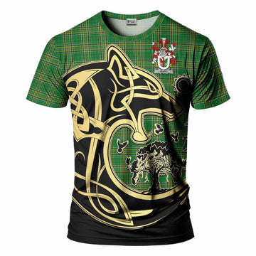 Mape Irish Tartan T-Shirt with Coat of Arms Celtic Wolf Style Kid's Shirt - Tartan Vibes Clothing