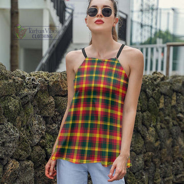 Maple Leaf Canada Tartan Loose Halter Neck Camisole
