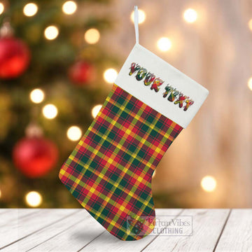 Maple Leaf Canada Tartan Christmas Stocking with Personalized Text