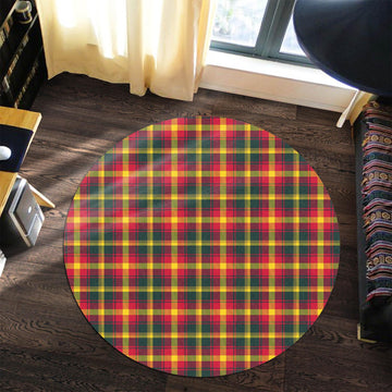 Maple Leaf Canada Tartan Round Rug