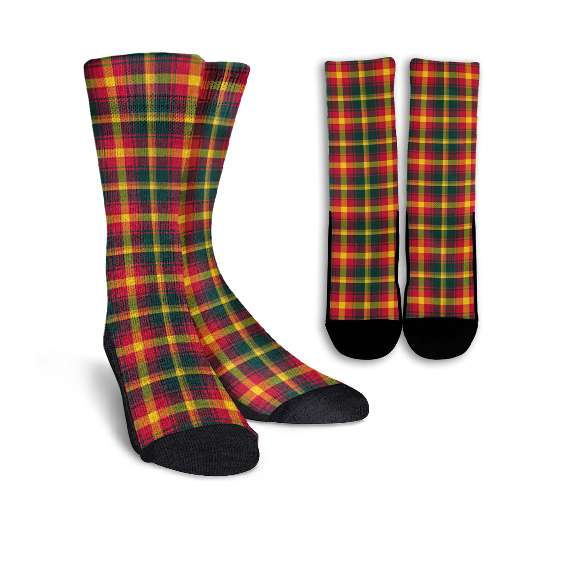 Maple Leaf Canada Tartan Crew Socks - Tartanvibesclothing