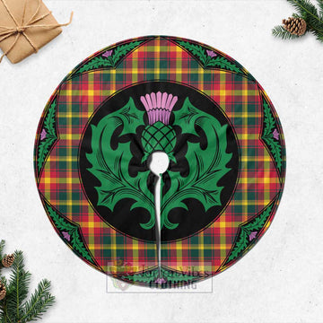 Maple Leaf Canada Tartan Christmas Tree Skirt Scottish Thistle Style