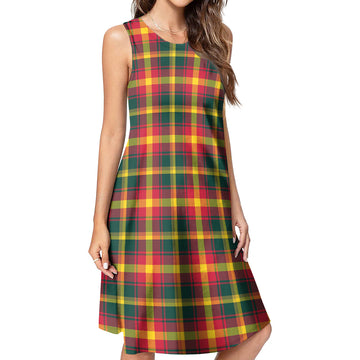 Maple Leaf Canada Tartan Womens Casual Dresses