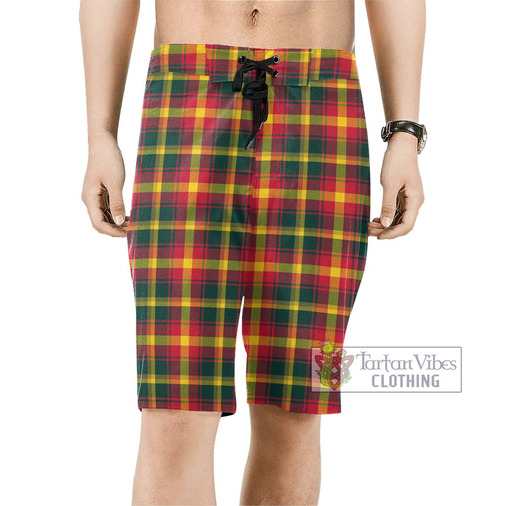 Maple Leaf Canada Tartan Men's Board Shorts Men - Tartan Vibes Clothing