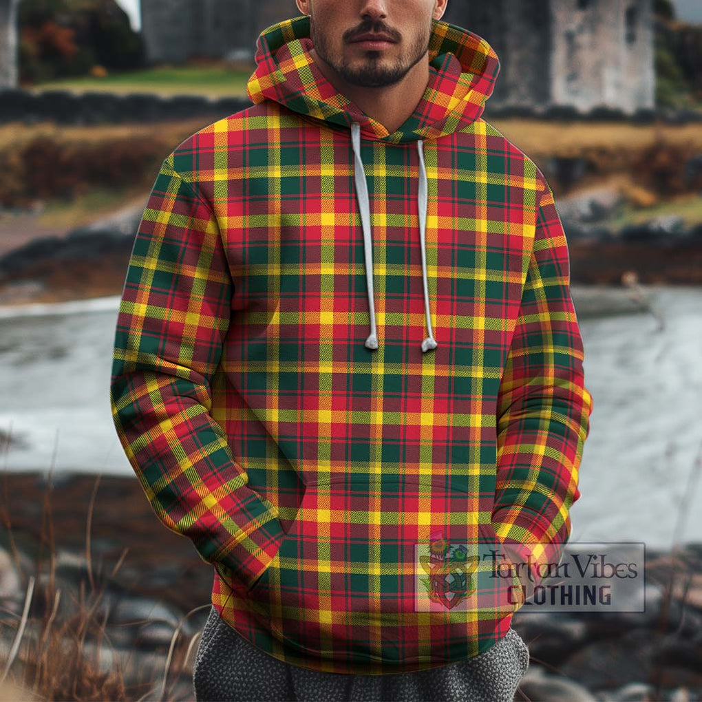 Maple Leaf Canada Tartan Cotton Hoodie Pullover Hoodie XS - Tartan Vibes Clothing