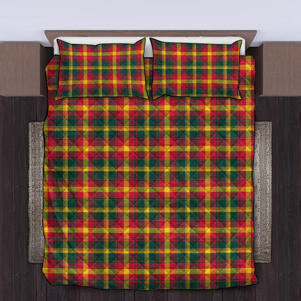 Maple Leaf Canada Tartan Quilt Bed Set - Tartanvibesclothing