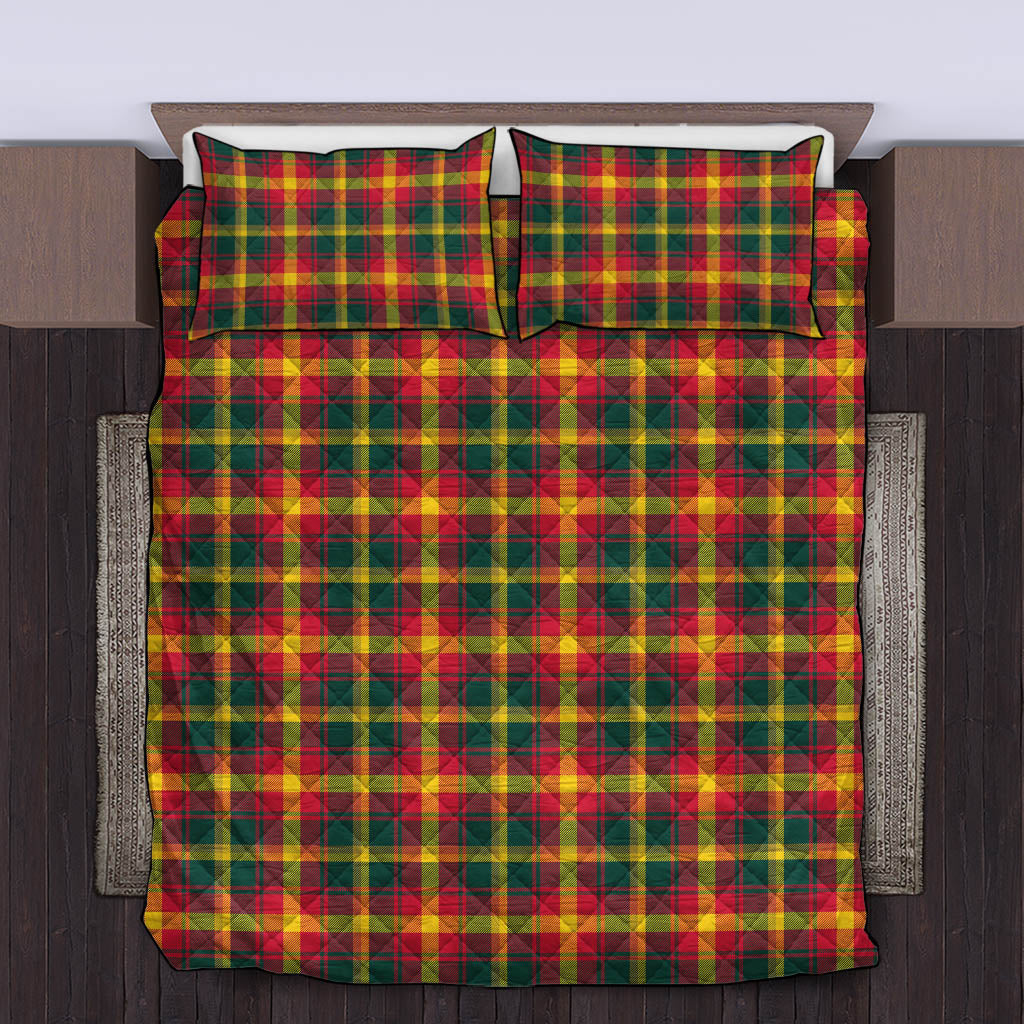 Maple Leaf Canada Tartan Quilt Bed Set King - Tartan Vibes Clothing