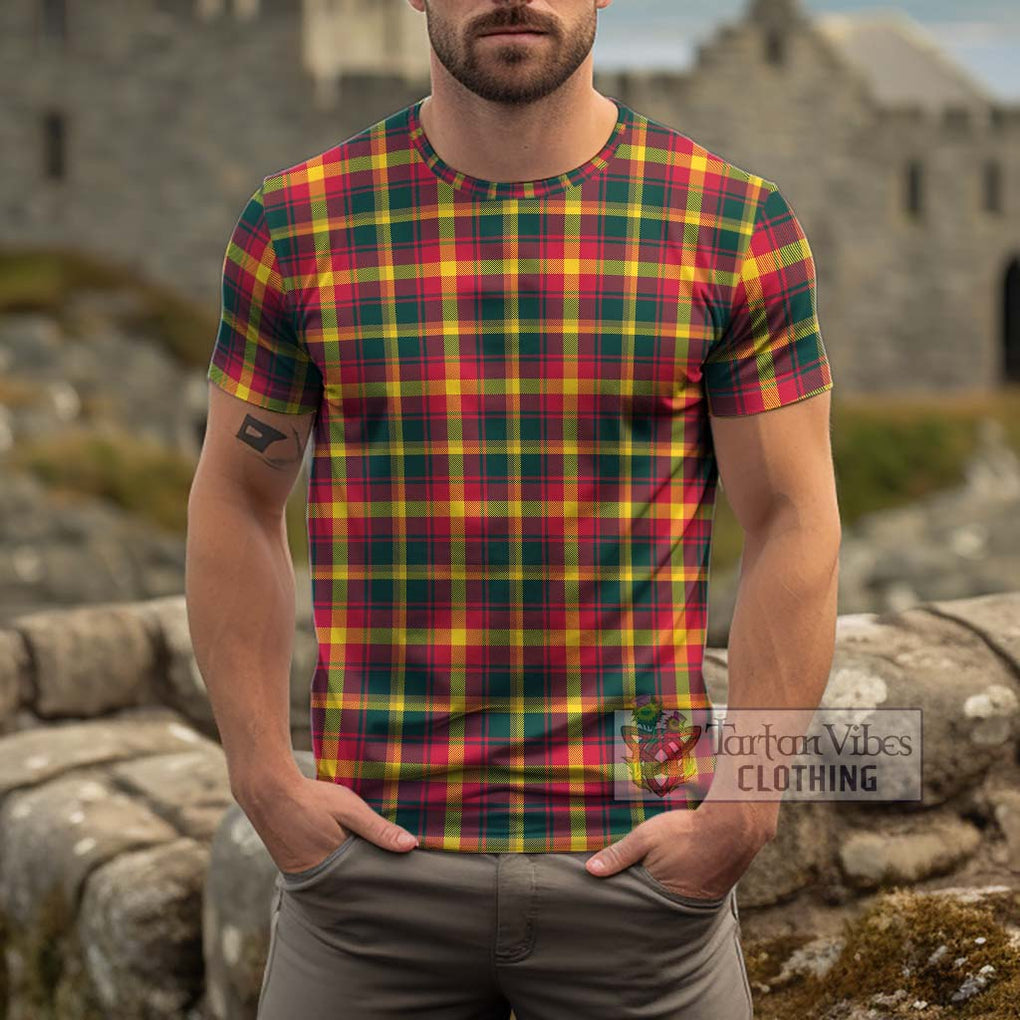 Maple Leaf Canada Tartan Cotton T-Shirt Men's Shirt - Tartanvibesclothing Shop