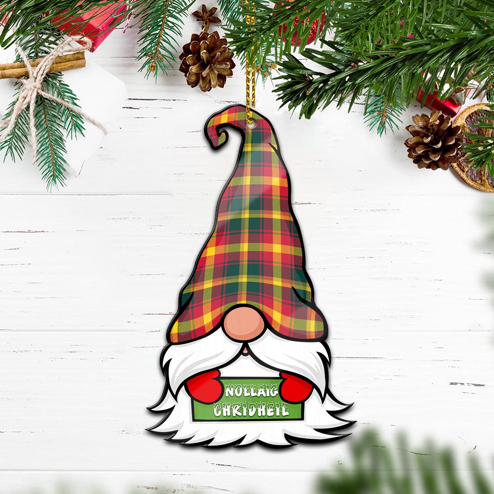 Maple Leaf Canada Gnome Christmas Ornament with His Tartan Christmas Hat Wood Ornament - Tartanvibesclothing