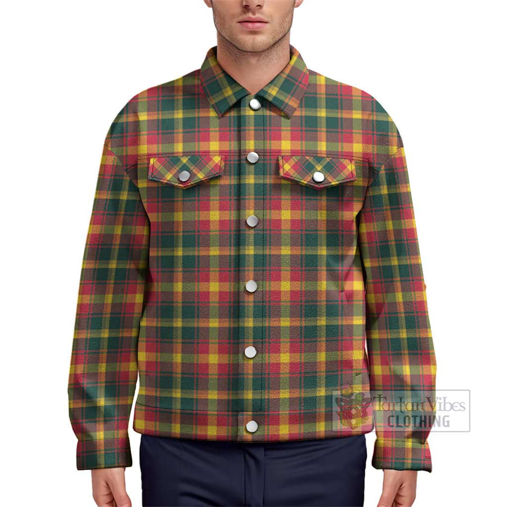 Maple Leaf Canada Tartan Unisex Lapel Cotton Jacket Unisex - Tartan Vibes Clothing
