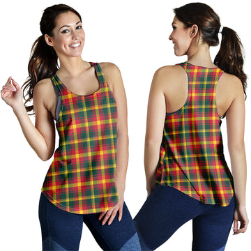 Maple Leaf Canada Tartan Women Racerback Tanks