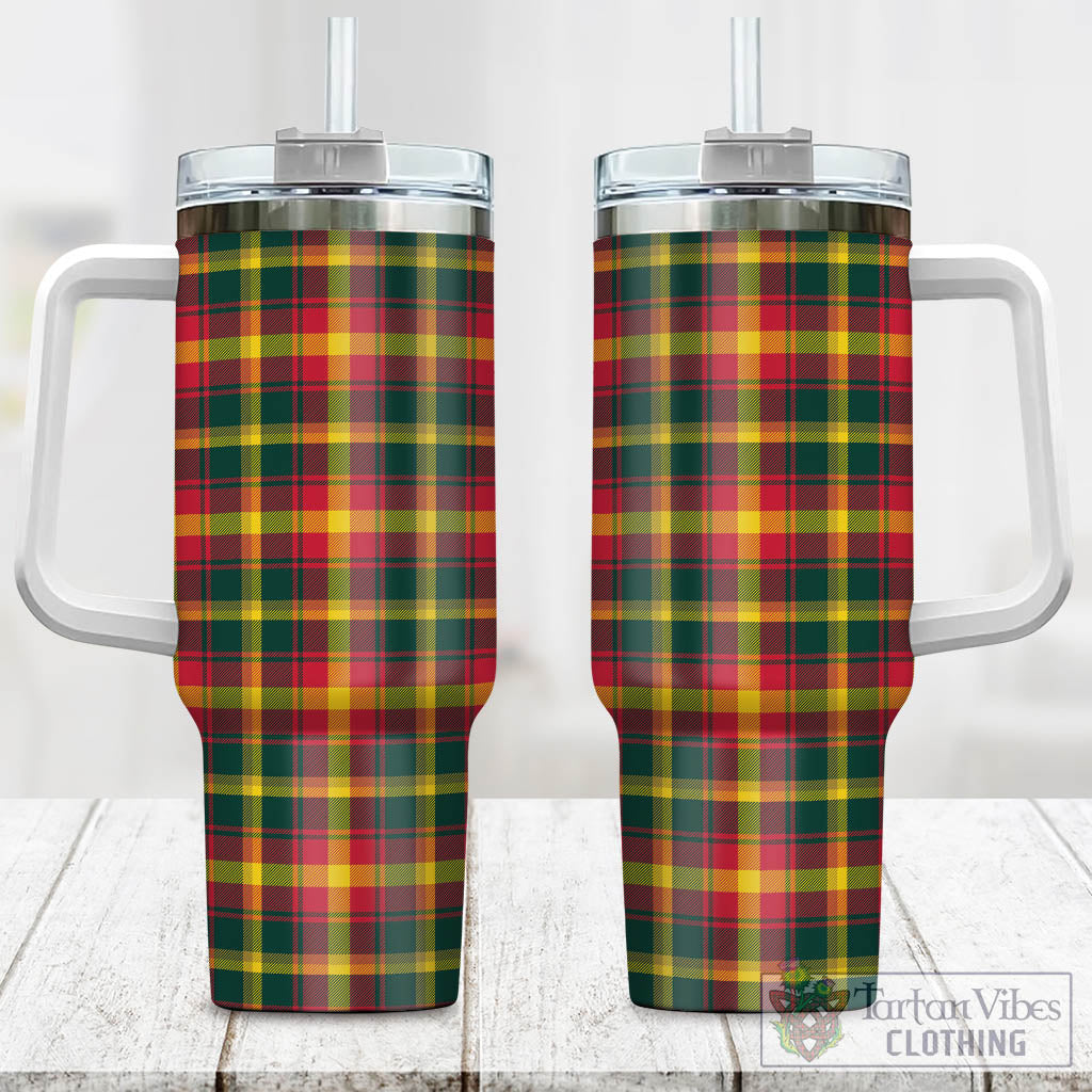 Tartan Vibes Clothing Maple Leaf Canada Tartan Tumbler with Handle