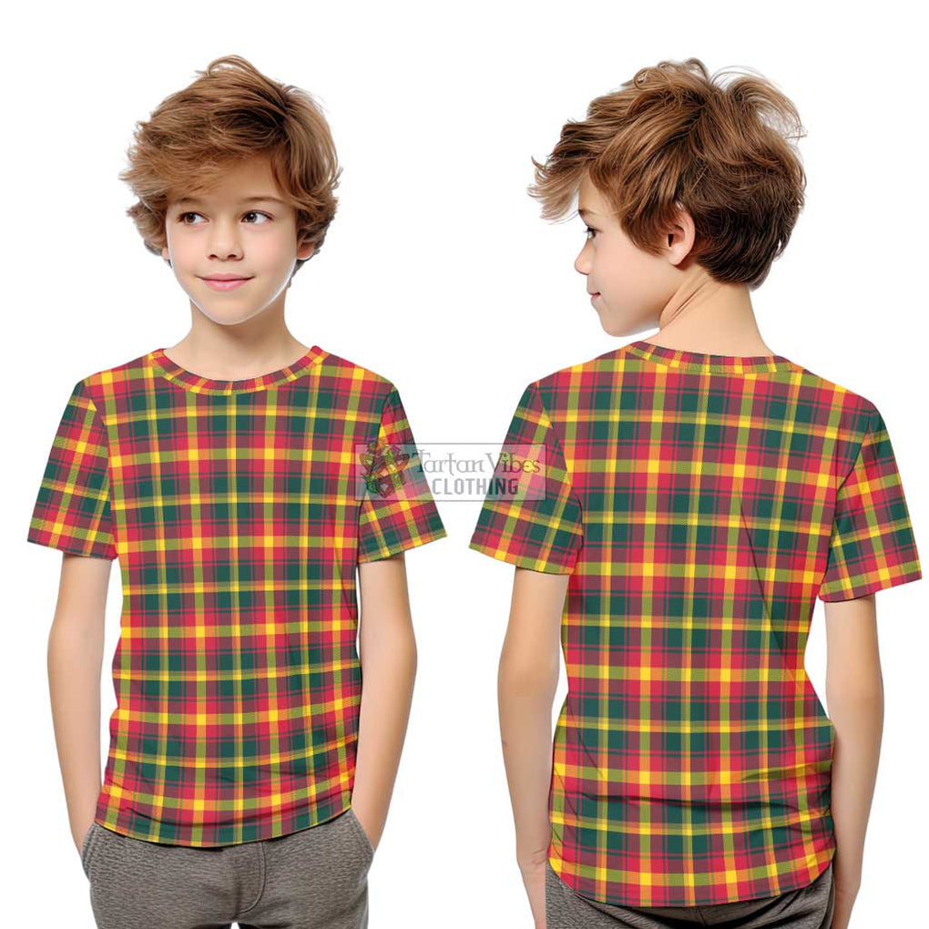 Maple Leaf Canada Tartan Kid T-Shirt Youth XL Size14 - Tartanvibesclothing Shop