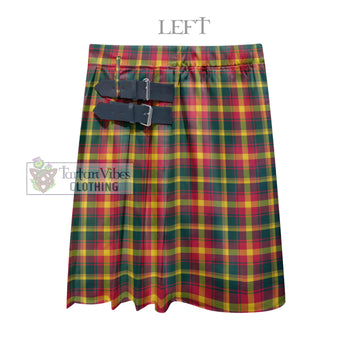 Maple Leaf Canada Tartan Men's Pleated Skirt - Fashion Casual Retro Scottish Kilt Style