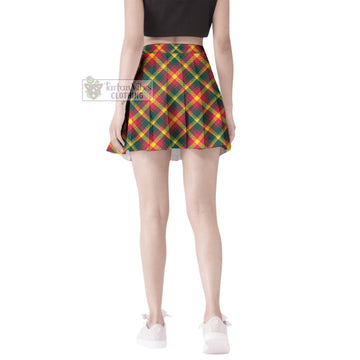 Maple Leaf Canada Tartan Women's Plated Mini Skirt Cross Style