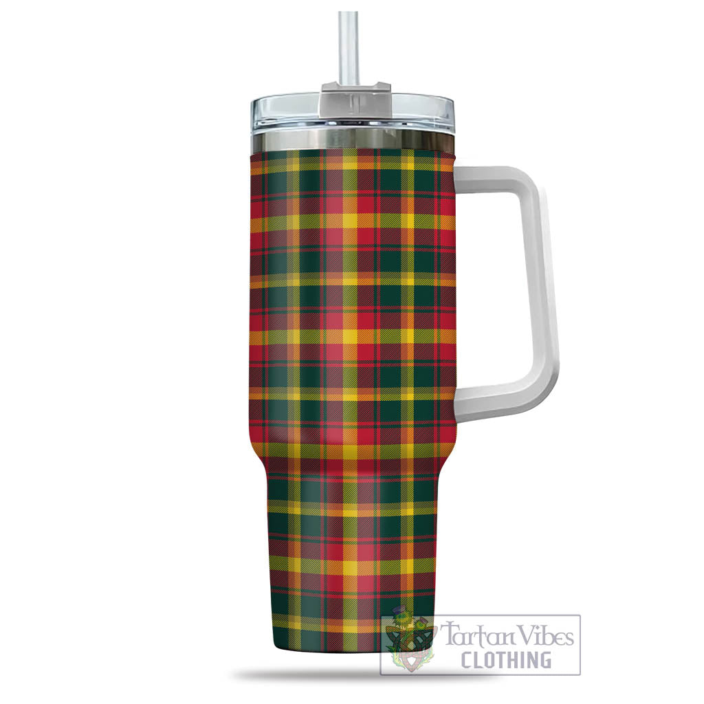 Tartan Vibes Clothing Maple Leaf Canada Tartan Tumbler with Handle