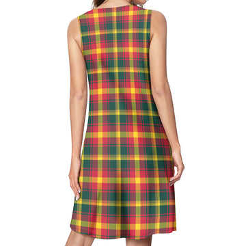 Maple Leaf Canada Tartan Womens Casual Dresses