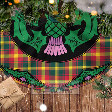 Maple Leaf Canada Tartan Christmas Tree Skirt Scottish Thistle Style