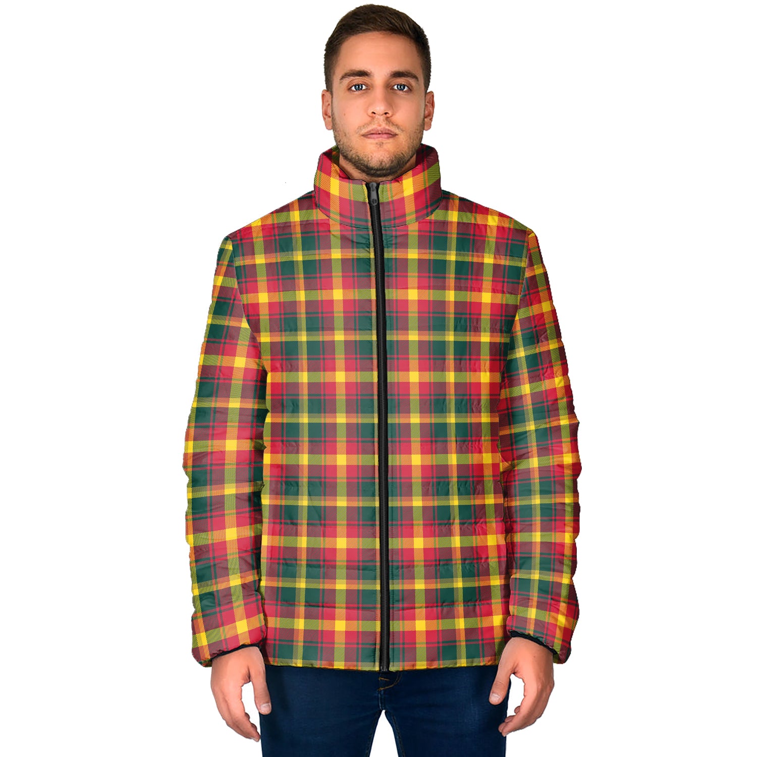Maple Leaf Canada Tartan Padded Jacket - Tartanvibesclothing