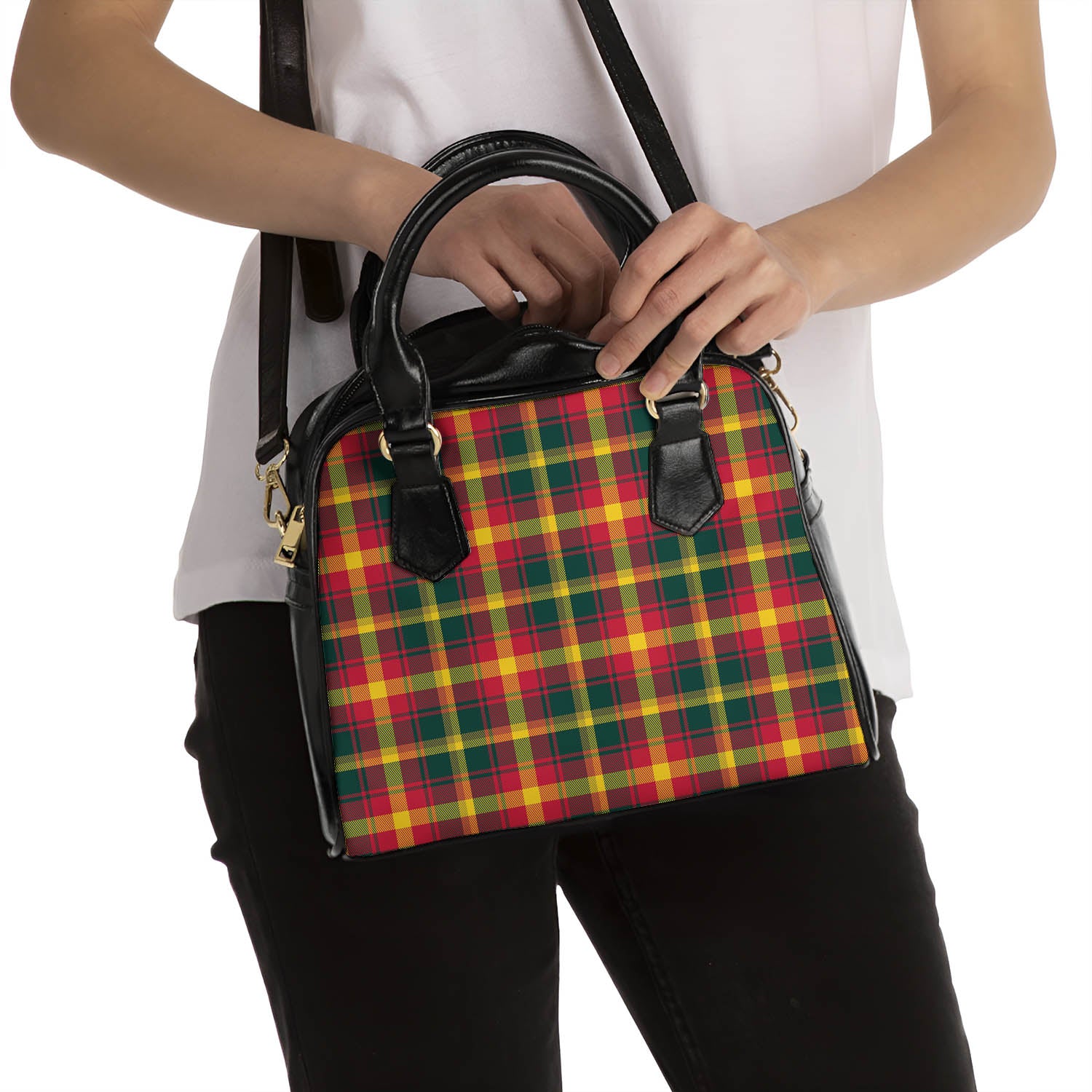 Maple Leaf Canada Tartan Shoulder Handbags - Tartanvibesclothing