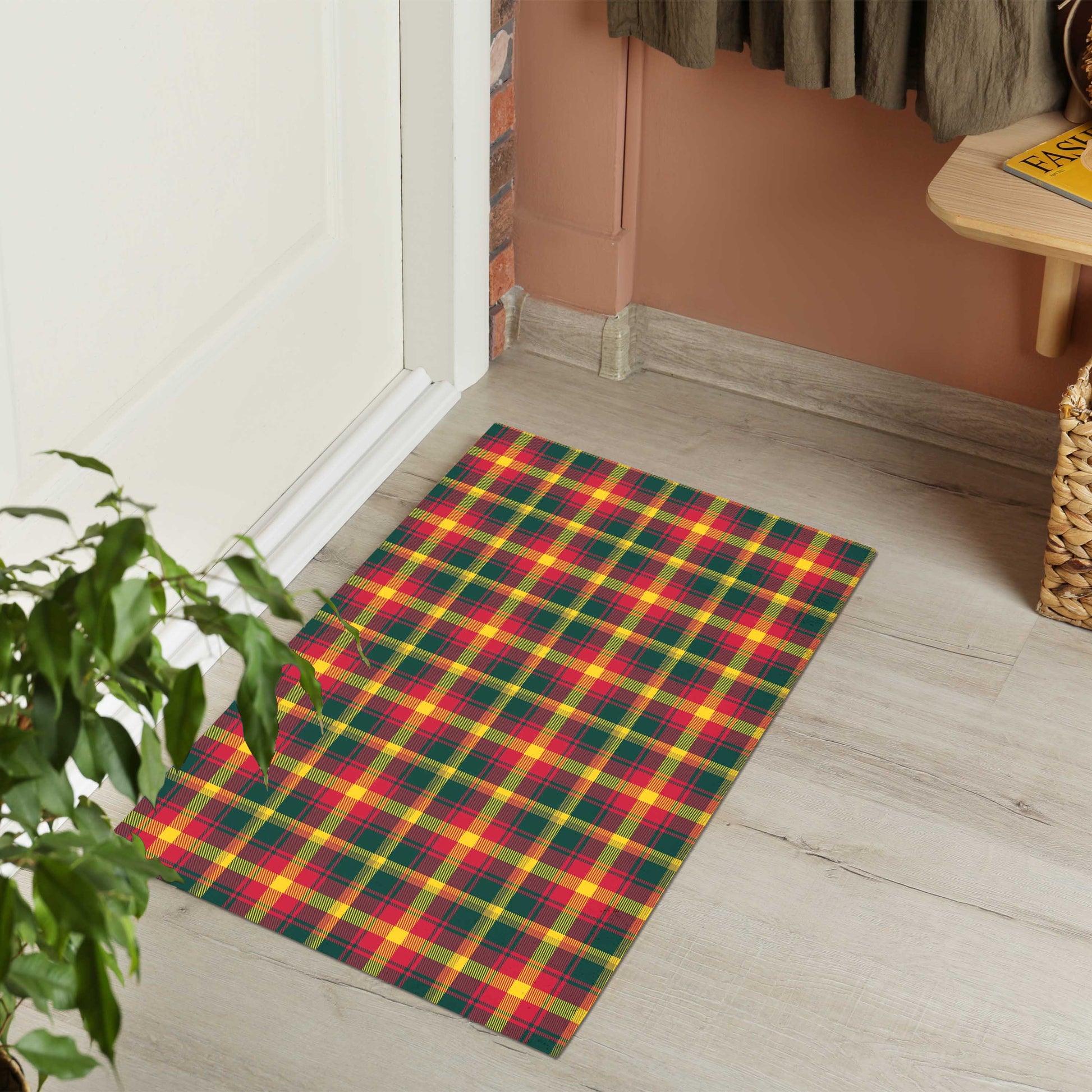 Maple Leaf Canada Tartan Door Mat - Tartanvibesclothing