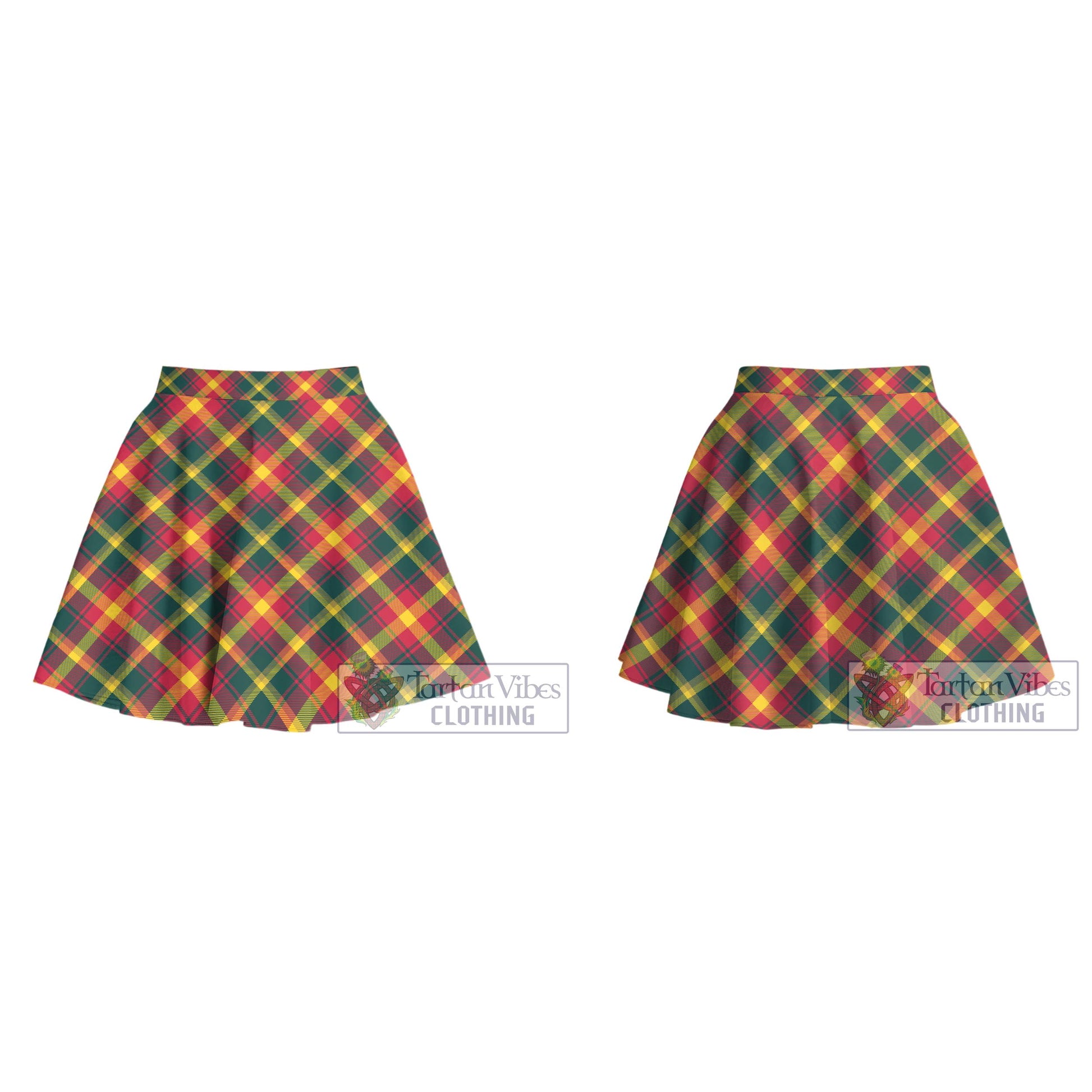Tartan Vibes Clothing Maple Leaf Canada Tartan Women's Plated Mini Skirt