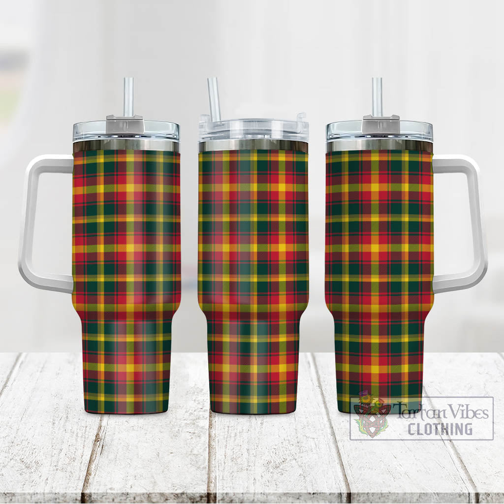 Tartan Vibes Clothing Maple Leaf Canada Tartan Tumbler with Handle