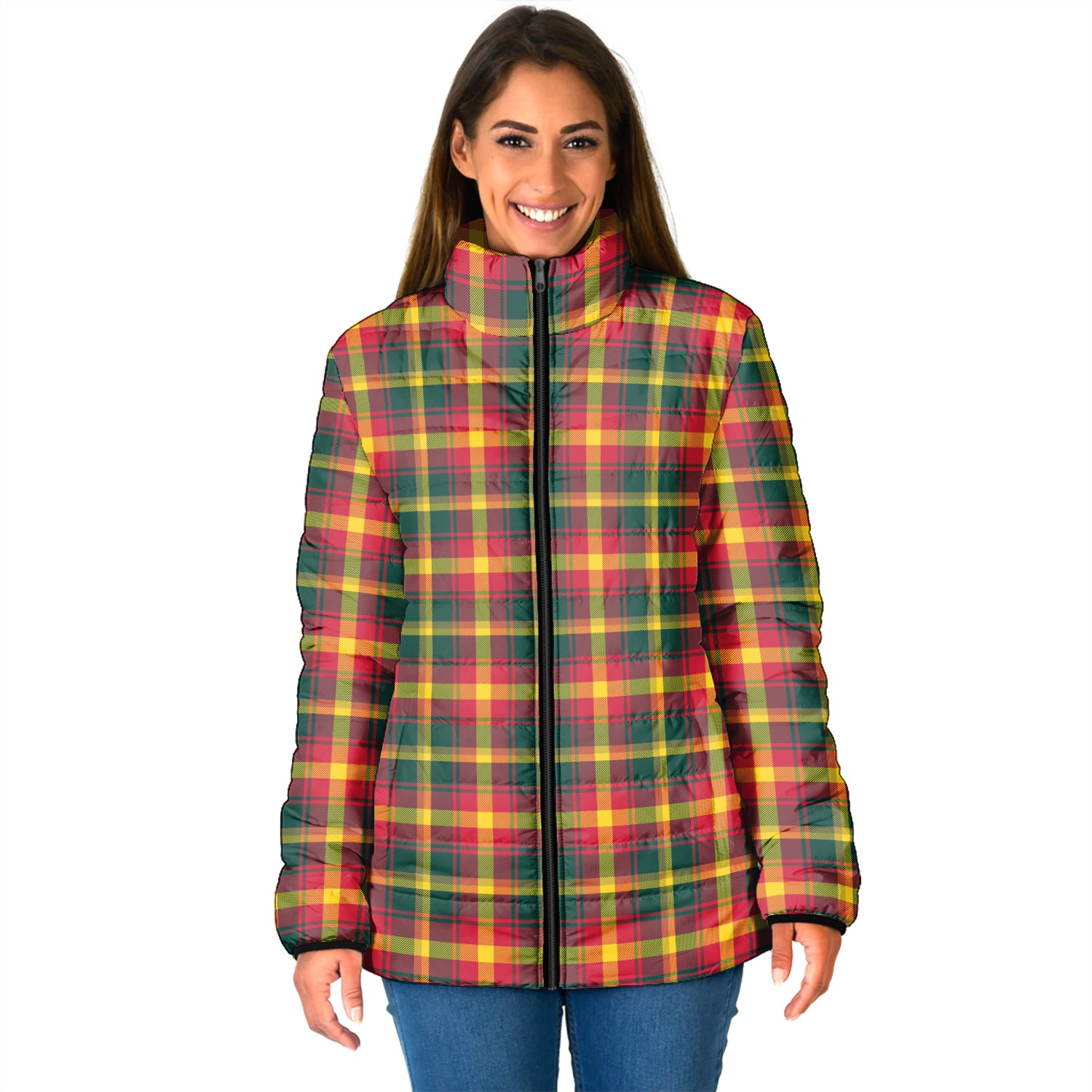 Maple Leaf Canada Tartan Padded Jacket - Tartanvibesclothing