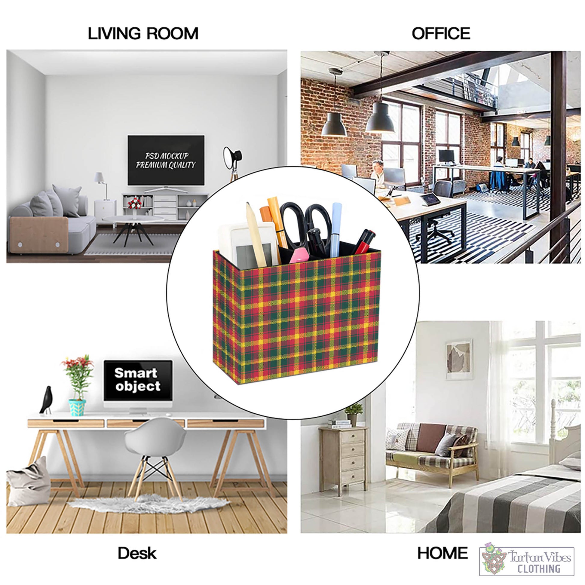 Tartan Vibes Clothing Maple Leaf Canada Tartan Pen Holder