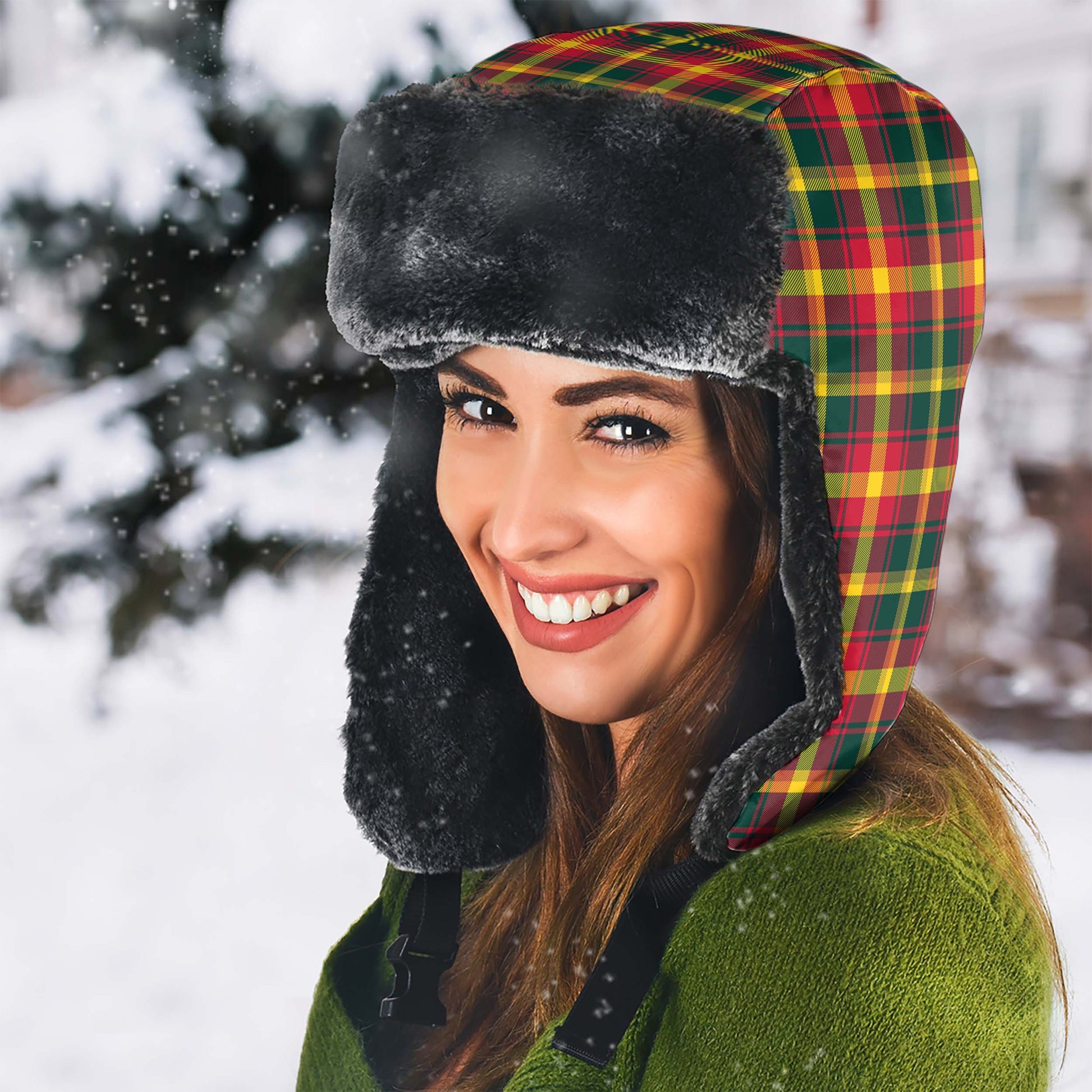 Maple Leaf Canada Tartan Winter Trapper Hat - Tartanvibesclothing